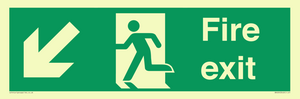 Fire Exit Down Left sign